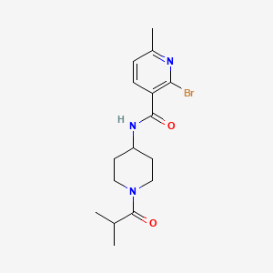 molecular formula C16H22BrN3O2 B2593952 2-bromo-6-methyl-N-[1-(2-methylpropanoyl)piperidin-4-yl]pyridine-3-carboxamide CAS No. 1427936-18-2