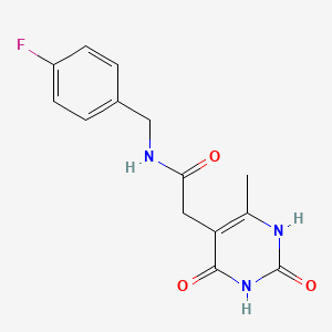 molecular formula C14H14FN3O3 B2593958 N-(4-fluorobenzyl)-2-(6-methyl-2,4-dioxo-1,2,3,4-tetrahydropyrimidin-5-yl)acetamide CAS No. 1172357-02-6