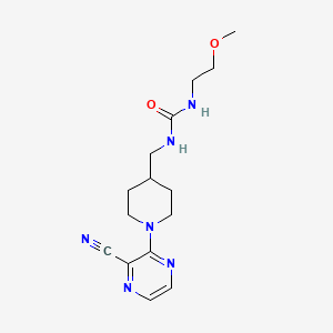 molecular formula C15H22N6O2 B2593964 1-((1-(3-Cyanopyrazin-2-yl)piperidin-4-yl)methyl)-3-(2-methoxyethyl)urea CAS No. 1797286-54-4