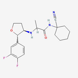 N-(1-Cyanocyclohexyl)-2-[[(2S,3R)-2-(3,4-difluorophenyl)oxolan-3-yl]amino]propanamide