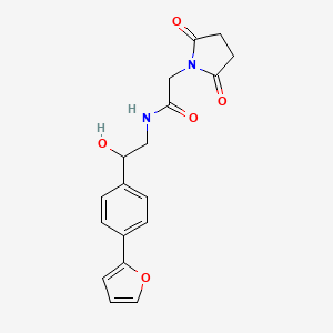 molecular formula C18H18N2O5 B2593983 2-(2,5-dioxopyrrolidin-1-yl)-N-{2-[4-(furan-2-yl)phenyl]-2-hydroxyethyl}acetamide CAS No. 2097916-49-7