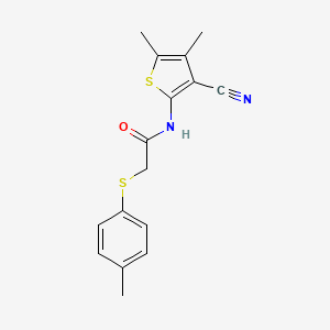 molecular formula C16H16N2OS2 B2593990 N-(3-氰基-4,5-二甲基噻吩-2-基)-2-(对甲苯硫代)乙酰胺 CAS No. 896306-28-8