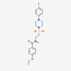 molecular formula C21H26FN3O4S B2593993 4-エトキシ-N-(2-((4-(4-フルオロフェニル)ピペラジン-1-イル)スルホニル)エチル)ベンズアミド CAS No. 897618-63-2