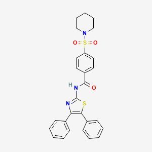 molecular formula C27H25N3O3S2 B2593994 N-(4,5-二苯并噻唑-2-基)-4-(哌啶-1-基磺酰基)苯甲酰胺 CAS No. 313538-01-1