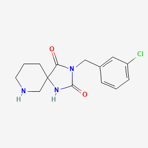 3-[(3-Chlorophenyl)methyl]-1,3,9-triazaspiro[4.5]decane-2,4-dione