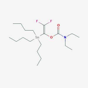 molecular formula C19H37F2NO2Sn B2593997 (2,2-Difluoro-1-tributylstannylethenyl) N,N-diethylcarbamate CAS No. 143366-89-6