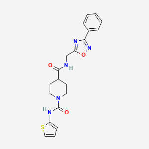 N4-((3-phenyl-1,2,4-oxadiazol-5-yl)methyl)-N1-(thiophen-2-yl)piperidine-1,4-dicarboxamide