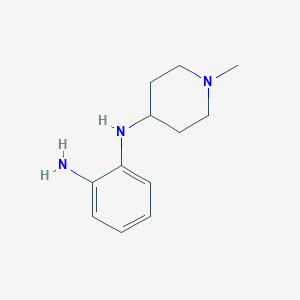 molecular formula C12H19N3 B2594003 1-N-(1-methylpiperidin-4-yl)benzene-1,2-diamine CAS No. 600725-12-0