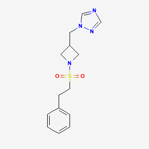 1-((1-(phenethylsulfonyl)azetidin-3-yl)methyl)-1H-1,2,4-triazole