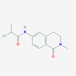 molecular formula C13H15ClN2O2 B2594011 2-Chloro-N-(2-methyl-1-oxo-3,4-dihydroisoquinolin-6-yl)propanamide CAS No. 2411194-33-5