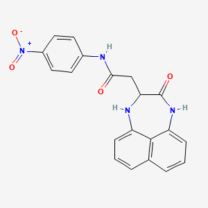 molecular formula C20H16N4O4 B2594012 N-(4-nitrophenyl)-2-(3-oxo-1,2,3,4-tetrahydronaphtho[1,8-ef][1,4]diazepin-2-yl)acetamide CAS No. 1008979-89-2