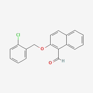 molecular formula C18H13ClO2 B2594016 2-[(2-Chlorobenzyl)oxy]naphthalene-1-carbaldehyde CAS No. 710296-47-2