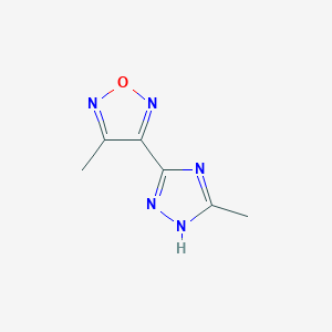 molecular formula C6H7N5O B2594023 3-methyl-4-(5-methyl-1H-1,2,4-triazol-3-yl)-1,2,5-oxadiazole CAS No. 890095-24-6