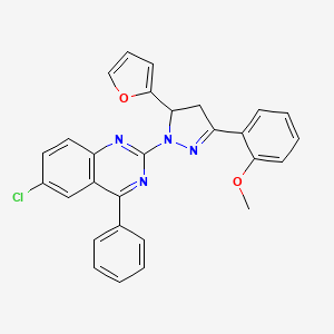 6-chloro-2-(5-(furan-2-yl)-3-(2-methoxyphenyl)-4,5-dihydro-1H-pyrazol-1-yl)-4-phenylquinazoline