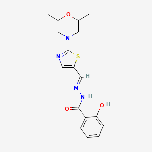 N'-{(E)-[2-(2,6-dimethylmorpholino)-1,3-thiazol-5-yl]methylidene}-2-hydroxybenzenecarbohydrazide