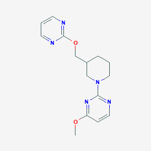 B2594035 4-Methoxy-2-[3-(pyrimidin-2-yloxymethyl)piperidin-1-yl]pyrimidine CAS No. 2379986-56-6