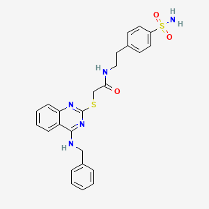 molecular formula C25H25N5O3S2 B2594037 2-[4-(benzylamino)quinazolin-2-yl]sulfanyl-N-[2-(4-sulfamoylphenyl)ethyl]acetamide CAS No. 688354-56-5