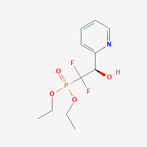 molecular formula C11H16F2NO4P B2594042 Diethyl (1,1-difluoro-2-hydroxy-2-(pyridin-2-yl)ethyl)phosphonate CAS No. 191014-04-7