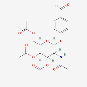 molecular formula C21H25NO10 B2594048 [5-乙酰氨基-3,4-二乙酰氧基-6-(4-甲酰苯氧基)氧杂环-2-基]甲基乙酸酯 CAS No. 1094684-33-9
