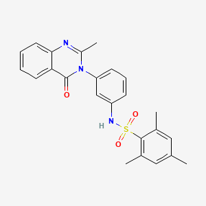 molecular formula C24H23N3O3S B2594049 2,4,6-trimethyl-N-(3-(2-methyl-4-oxoquinazolin-3(4H)-yl)phenyl)benzenesulfonamide CAS No. 898420-75-2