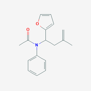 molecular formula C17H19NO2 B259405 N-[1-(furan-2-yl)-3-methylbut-3-enyl]-N-phenylacetamide 