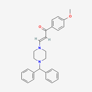 molecular formula C27H28N2O2 B2594058 (E)-3-(4-二苯甲酰哌嗪基)-1-(4-甲氧基苯基)-2-丙烯-1-酮 CAS No. 478063-94-4