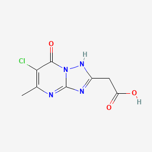 molecular formula C8H7ClN4O3 B2594059 （6-氯-5-甲基-7-氧代-4,7-二氢-[1,2,4]-三唑并[1,5-a]嘧啶-2-基）-乙酸 CAS No. 878713-16-7