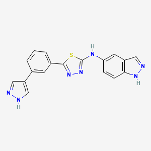 N-(1H-Indazol-5-yl)-5-[3-(1H-pyrazol-4-yl)phenyl]-1,3,4-thiadiazol-2-amine