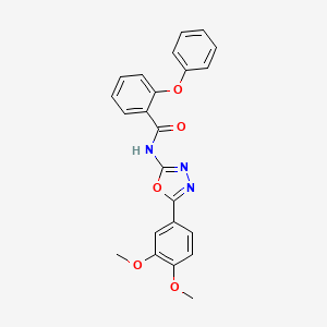 molecular formula C23H19N3O5 B2594061 N-[5-(3,4-dimethoxyphenyl)-1,3,4-oxadiazol-2-yl]-2-phenoxybenzamide CAS No. 922874-74-6