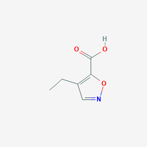 molecular formula C6H7NO3 B2594062 4-Ethyl-1,2-oxazole-5-carboxylic acid CAS No. 1518161-26-6