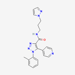 1-(2-methylphenyl)-N-[3-(1H-pyrazol-1-yl)propyl]-5-pyridin-4-yl-1H-1,2,3-triazole-4-carboxamide