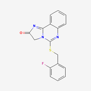 molecular formula C17H12FN3OS B2594064 5-[(2-氟苄基)硫代]咪唑并[1,2-c]喹唑啉-2(3H)-酮 CAS No. 439108-27-7