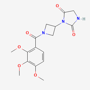 molecular formula C16H19N3O6 B2594065 3-(1-(2,3,4-Trimethoxybenzoyl)azetidin-3-yl)imidazolidine-2,4-dione CAS No. 2034269-17-3
