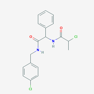 molecular formula C18H18Cl2N2O2 B2594066 2-Chloro-N-[2-[(4-chlorophenyl)methylamino]-2-oxo-1-phenylethyl]propanamide CAS No. 2411198-54-2