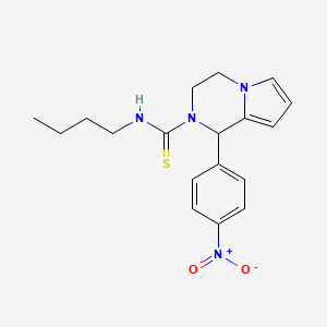molecular formula C18H22N4O2S B2594067 N-丁基-1-(4-硝基苯基)-3,4-二氢吡咯并[1,2-a]吡嗪-2(1H)-硫代甲酰胺 CAS No. 393825-59-7