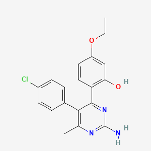 molecular formula C19H18ClN3O2 B2594069 2-(2-Amino-5-(4-chlorophenyl)-6-methylpyrimidin-4-yl)-5-ethoxyphenol CAS No. 850801-99-9