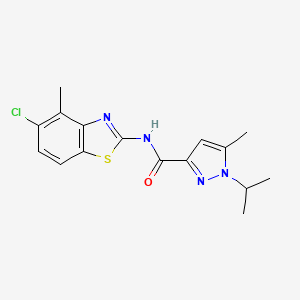 molecular formula C16H17ClN4OS B2594071 N-(5-chloro-4-methylbenzo[d]thiazol-2-yl)-1-isopropyl-5-methyl-1H-pyrazole-3-carboxamide CAS No. 1210164-13-8