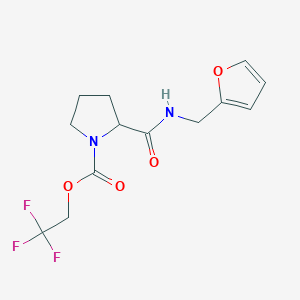 molecular formula C13H15F3N2O4 B2594074 2,2,2-Trifluoroethyl 2-[(furan-2-ylmethyl)carbamoyl]pyrrolidine-1-carboxylate CAS No. 1311435-28-5