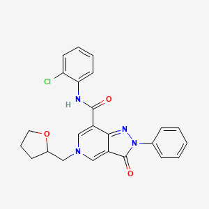 N-(2-chlorophenyl)-3-oxo-2-phenyl-5-((tetrahydrofuran-2-yl)methyl)-3,5-dihydro-2H-pyrazolo[4,3-c]pyridine-7-carboxamide