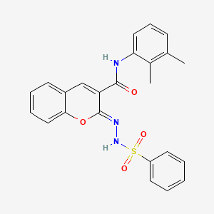 molecular formula C24H21N3O4S B2594078 (2Z)-N-(2,3-二甲基苯基)-2-[(苯磺酰)腙]-2H-色满-3-甲酰胺 CAS No. 902506-50-7