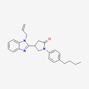 molecular formula C24H27N3O B2594086 4-(1-allyl-1H-benzo[d]imidazol-2-yl)-1-(4-butylphenyl)pyrrolidin-2-one CAS No. 847395-05-5