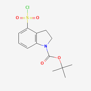 molecular formula C13H16ClNO4S B2594090 tert-Butyl 4-(chlorosulfonyl)indoline-1-carboxylate CAS No. 2229261-95-2