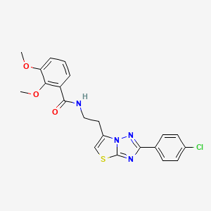 molecular formula C21H19ClN4O3S B2594101 N-(2-(2-(4-chlorophenyl)thiazolo[3,2-b][1,2,4]triazol-6-yl)ethyl)-2,3-dimethoxybenzamide CAS No. 894048-25-0