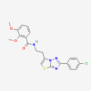 molecular formula C21H19ClN4O3S B2594101 N-(2-(2-(4-clorofenil)tiazolo[3,2-b][1,2,4]triazol-6-il)etil)-2,3-dimetoxi benzamida CAS No. 894048-25-0