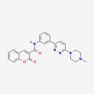 molecular formula C25H23N5O3 B2594102 N-(3-(6-(4-甲基哌嗪-1-基)吡啶并哒嗪-3-基)苯基)-2-氧代-2H-色满-3-甲酰胺 CAS No. 899759-14-9
