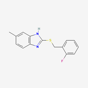 molecular formula C15H13FN2S B2594106 2-{[(2-fluorofenil)metil]sulfanil}-5-metil-1H-1,3-benzodiazol CAS No. 449813-24-5