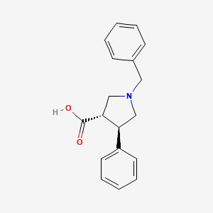 molecular formula C18H19NO2 B2594107 Trans-1-benzyl-4-phenylpyrrolidine-3-carboxylic acid CAS No. 80896-73-7