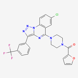 molecular formula C25H18ClF3N6O2 B2594109 7-Chloro-5-[4-(2-furoyl)piperazin-1-yl]-3-[3-(trifluoromethyl)phenyl][1,2,3]triazolo[1,5-a]quinazoline CAS No. 893790-17-5