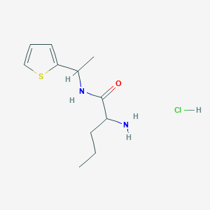 molecular formula C11H19ClN2OS B2594110 Chlorhydrate de 2-amino-N-[1-(thiophène-2-yl)éthyl]pentanamide CAS No. 1423024-10-5