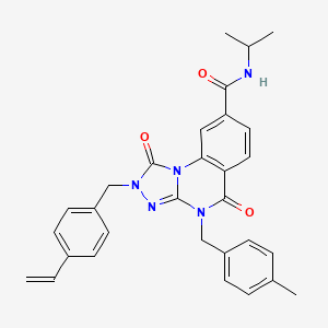 molecular formula C30H29N5O3 B2594111 N-isopropyl-4-(4-méthylbenzyl)-1,5-dioxo-2-(4-vinylbenzyl)-1,2,4,5-tétrahydro-[1,2,4]triazolo[4,3-a]quinazoline-8-carboxamide CAS No. 1190006-28-0